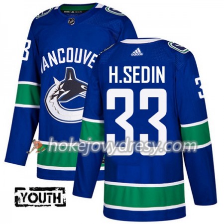 Dětské Hokejový Dres Vancouver Canucks Henrik Sedin 33 Adidas 2017-2018 Modrá Authentic